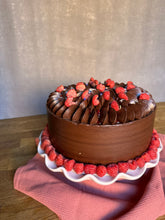 Load image into Gallery viewer, Indulgent chocolate and raspberry cake