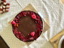 Load image into Gallery viewer, Plant base Decadent and fudgy Chocolate, beetroot and raspberry cake