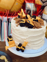 Load image into Gallery viewer, Celebration Full on Biscoff cake - Theme: construction Vehicles!