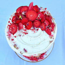 Load image into Gallery viewer, Strawberry and lemon drizzle cake with Strawberry Swiss buttercream
